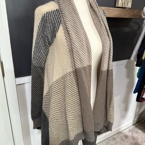 Cynthia Rowley Checkered Cardigan - Gray and Cream